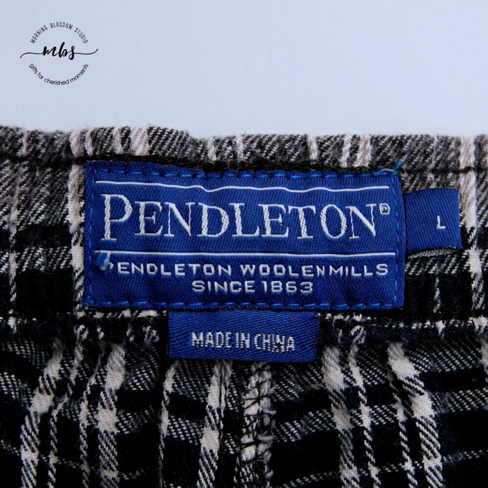 Pendleton Plaid High Drawstrings Cotton Pajama Pa… - image 8